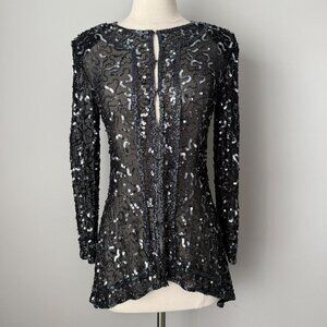 Vintage silk beaded cardigan